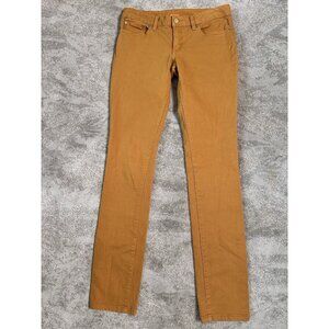 TORY BURCH Women's Yellow Cotton Stretch Denim Ivy Super Skinny Jeans Size 27